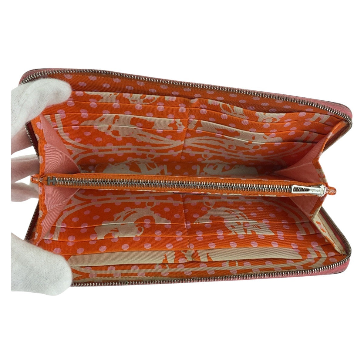 HERMES Long Wallet Purse Epsom rose azale pink Long Wallet Purse Azap long silk in Women Used