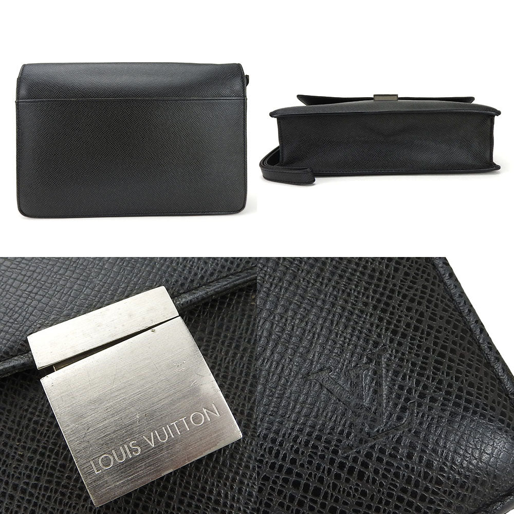 LOUIS VUITTON business bag M30782 Taiga black Selenga mens Used