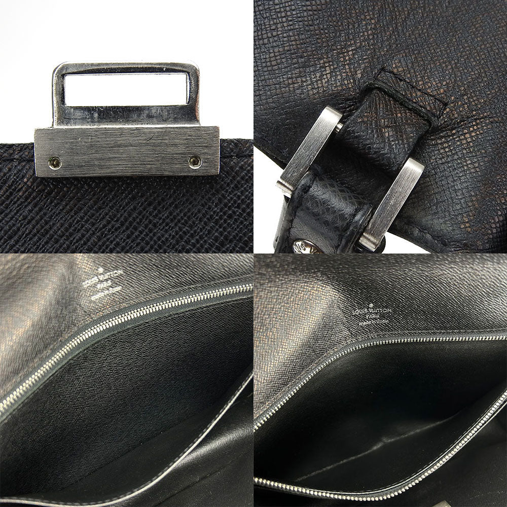 LOUIS VUITTON business bag M30782 Taiga black Selenga mens Used