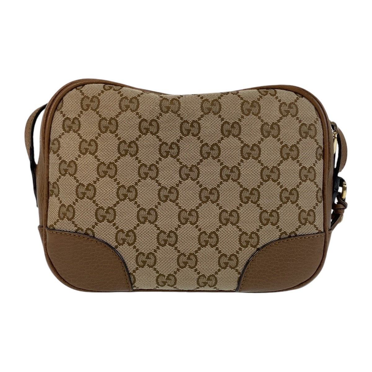 GUCCI Shoulder Bag 449413 GG canvas, leather Brown Gold Metal Crossbody Shoulder Bag Pochette Women Used