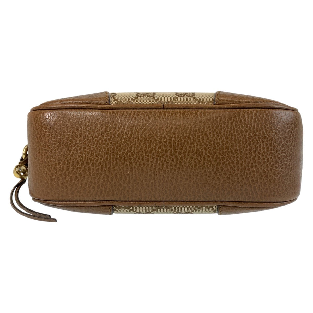 GUCCI Shoulder Bag 449413 GG canvas, leather Brown Gold Metal Crossbody Shoulder Bag Pochette Women Used
