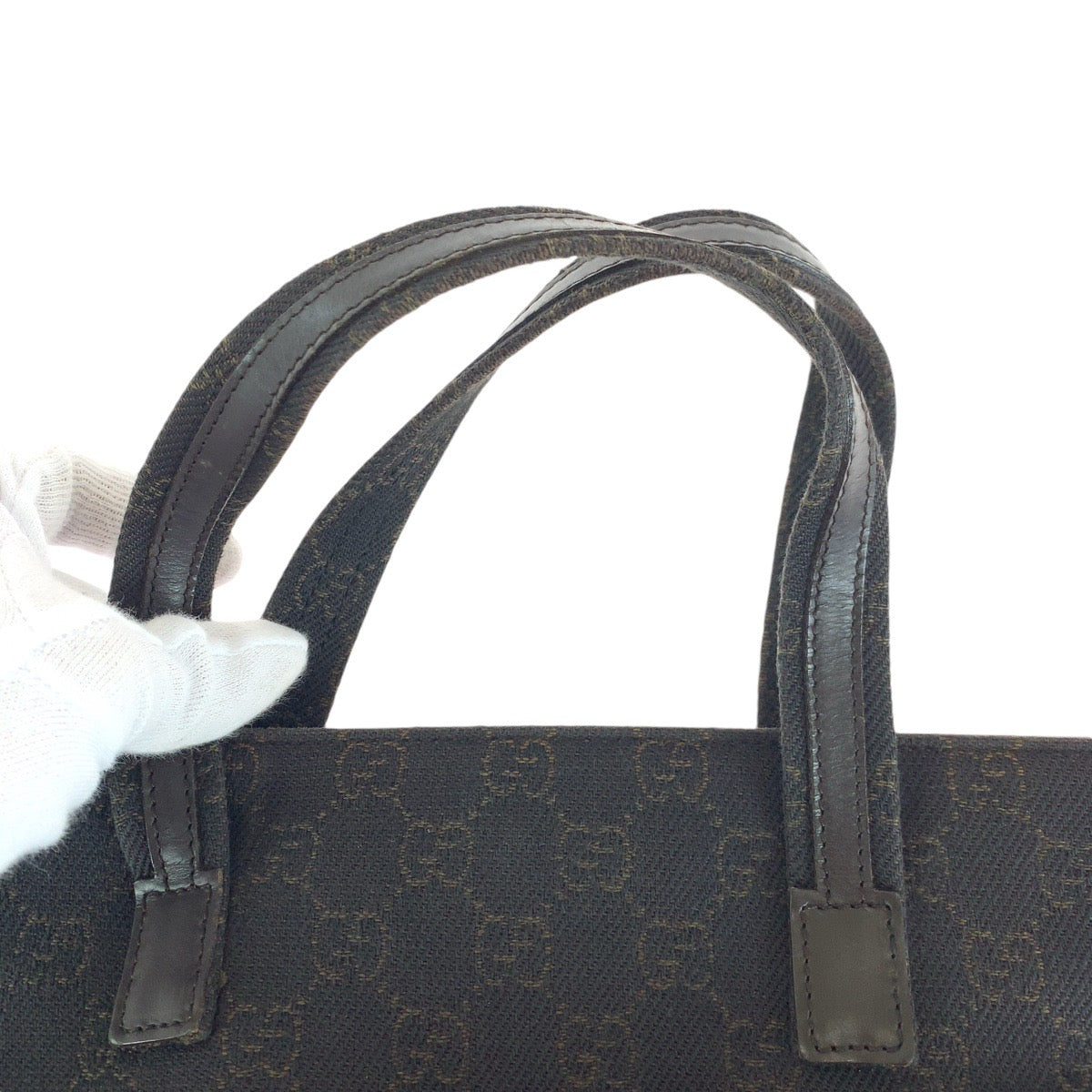 GUCCI Tote Bag 105650 GG canvas, leather Brown Gold Metal Tote Bag handbag Women Used