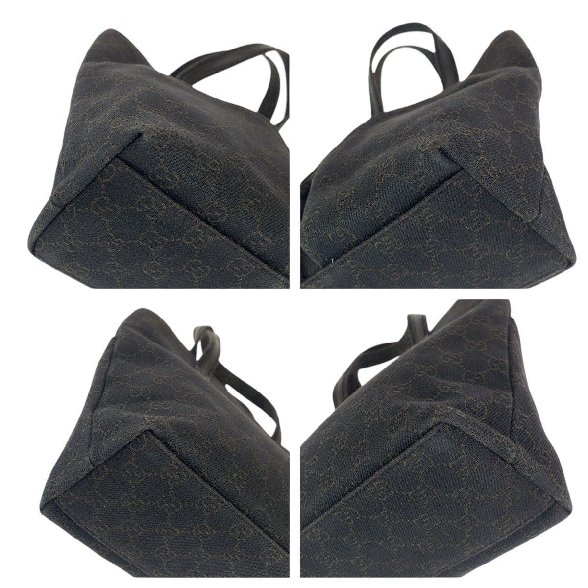 GUCCI Tote Bag 105650 GG canvas, leather Brown Gold Metal Tote Bag handbag Women Used