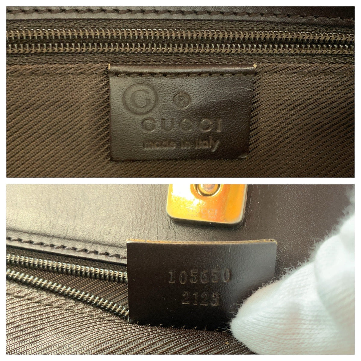 GUCCI Tote Bag 105650 GG canvas, leather Brown Gold Metal Tote Bag handbag Women Used