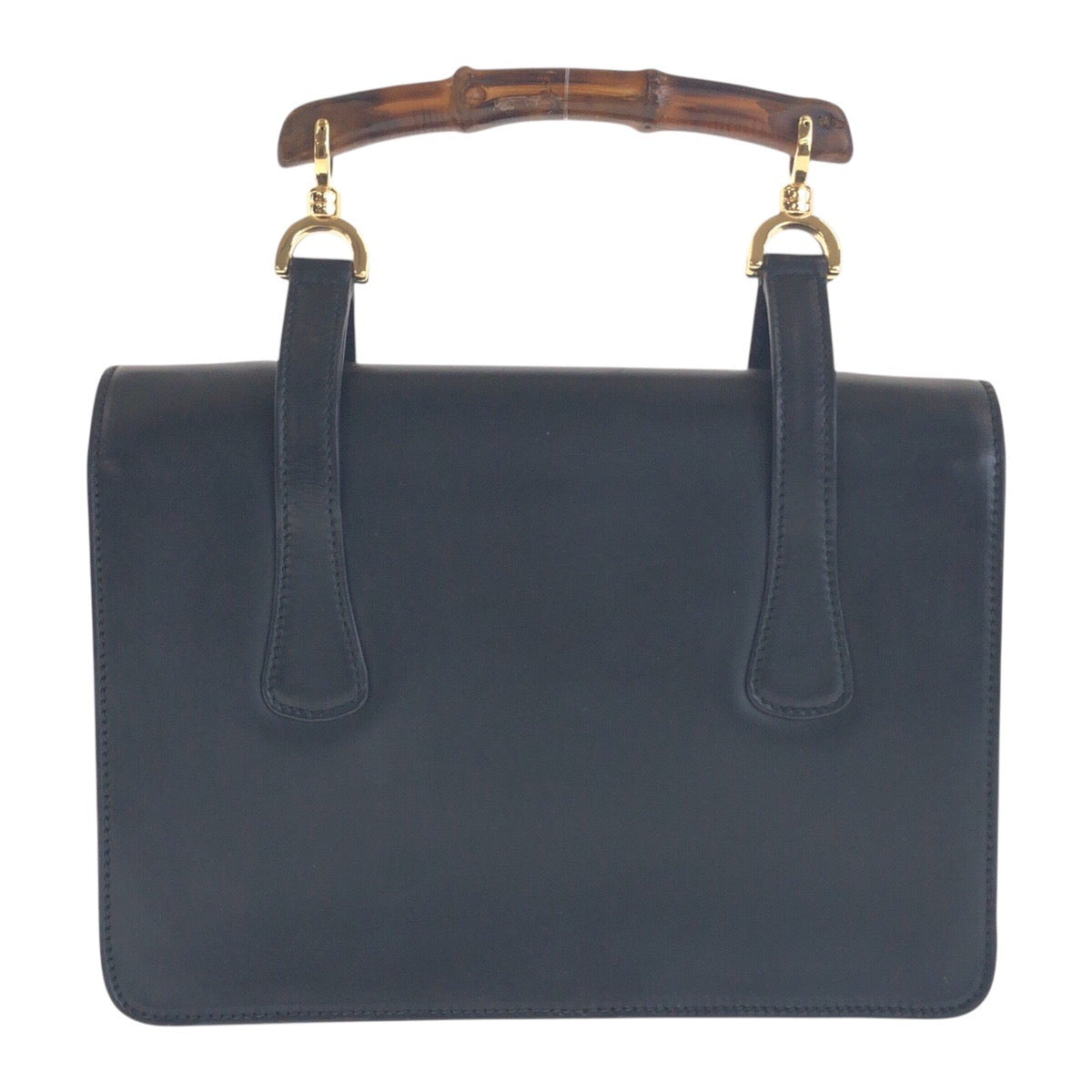 GUCCI Handbag 000 113 0231 leather Black GoldMetal Bamboo Women Used
