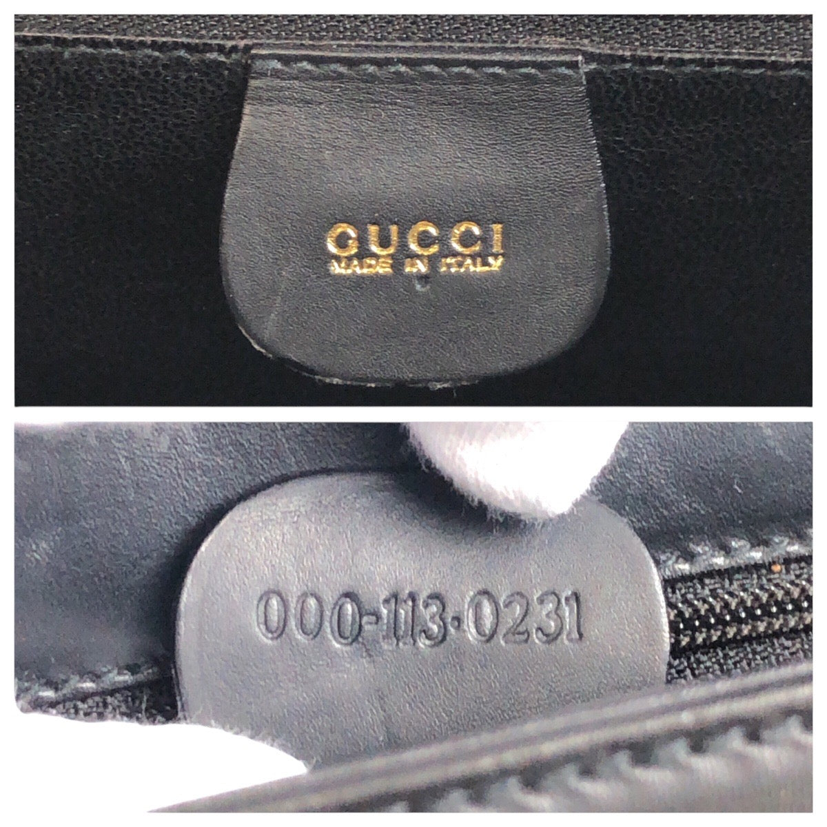 GUCCI Handbag 000 113 0231 leather Black GoldMetal Bamboo Women Used