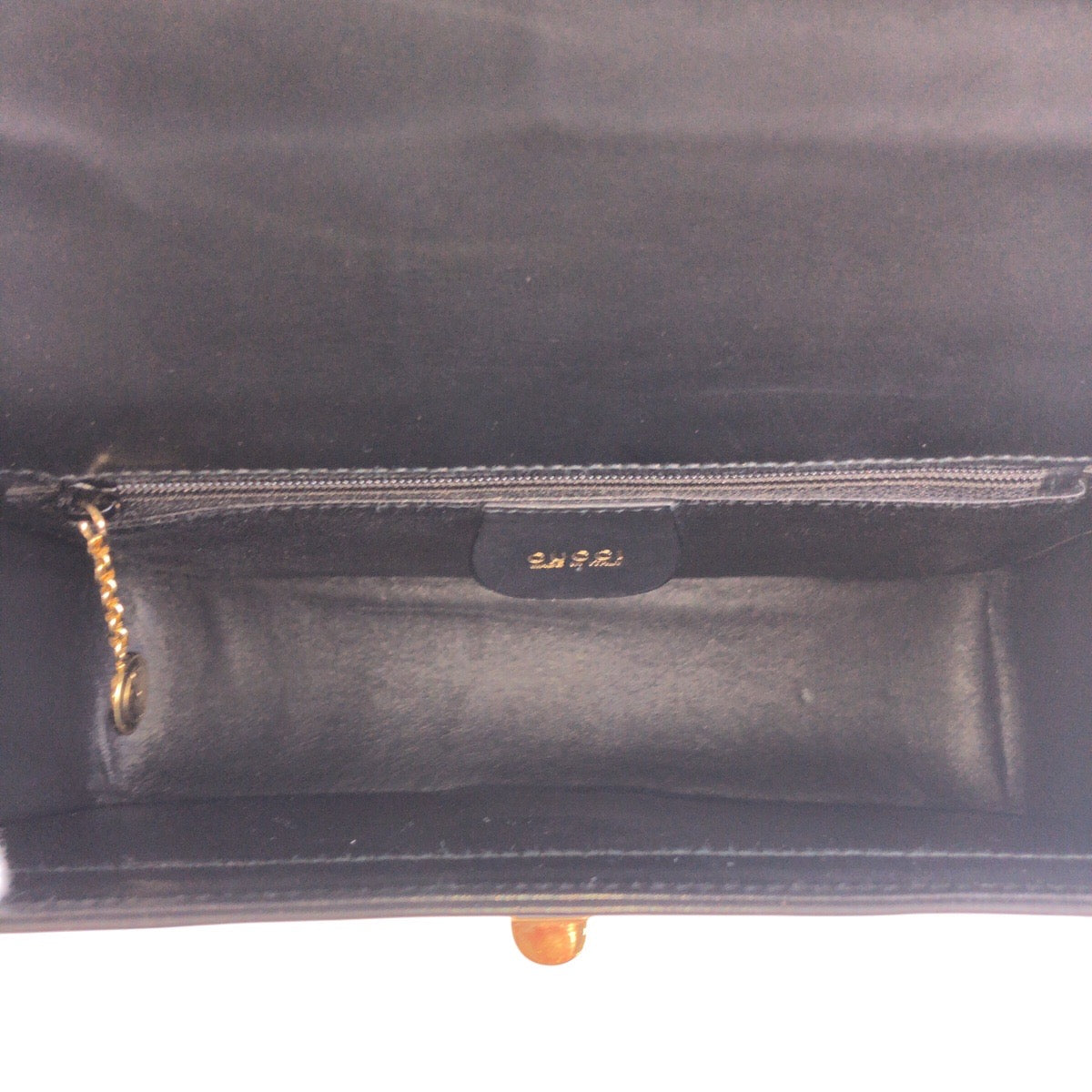 GUCCI Handbag 000 113 0231 leather Black GoldMetal Bamboo Women Used