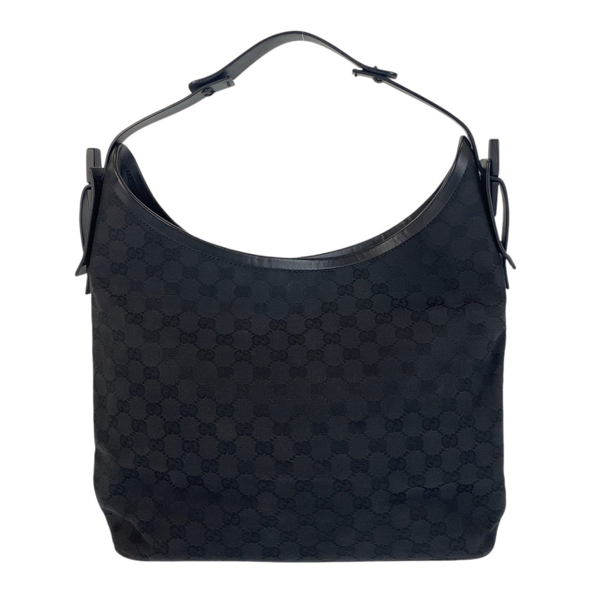 GUCCI Shoulder Bag 106242 GG canvas, leather Black black Hobo Shoulder Bag Women Used