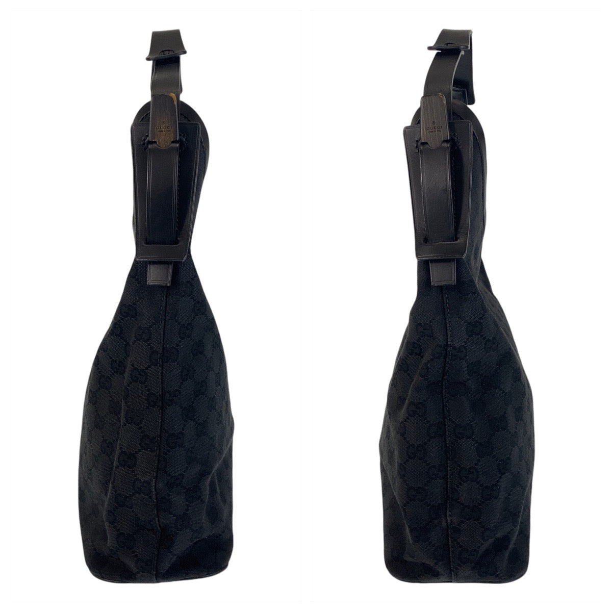 GUCCI Shoulder Bag 106242 GG canvas, leather Black black Hobo Shoulder Bag Women Used
