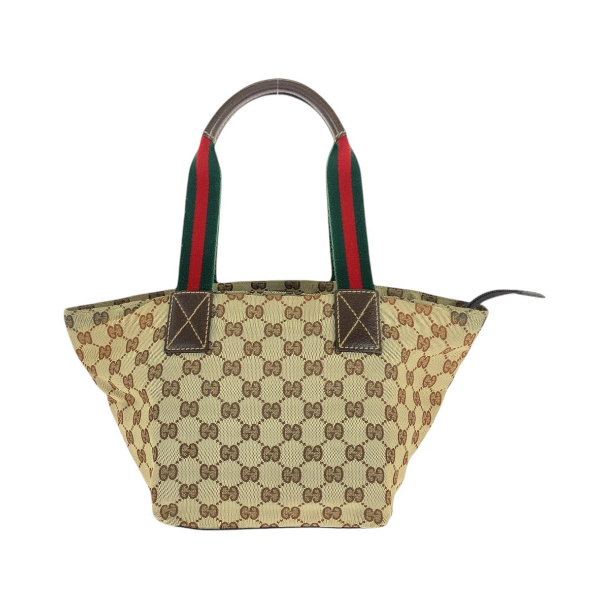 GUCCI Tote Bag 131228 GG canvas, leather Brown beige Tote Bag Shoulder Bag Sherry line Women Used