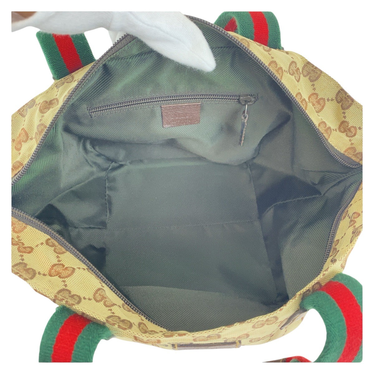 GUCCI Tote Bag 131228 GG canvas, leather Brown beige Tote Bag Shoulder Bag Sherry line Women Used