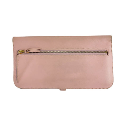 HERMES Long Wallet Purse Vaux Swift Pink Rose Sakura Long Wallet Purse Dogon Long Women Used