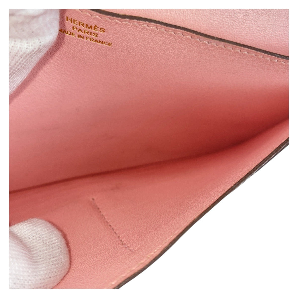 HERMES Long Wallet Purse Vaux Swift Pink Rose Sakura Long Wallet Purse Dogon Long Women Used