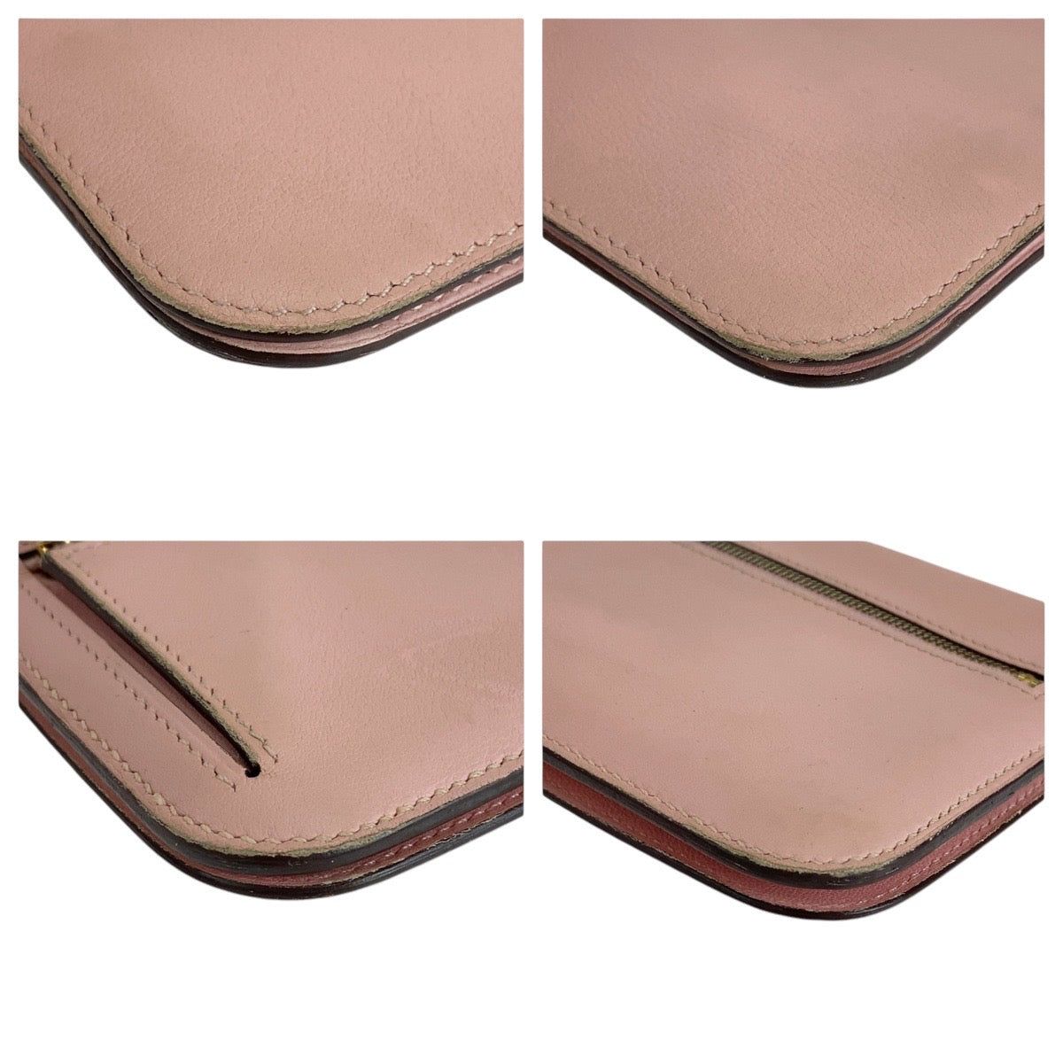 HERMES Long Wallet Purse Vaux Swift Pink Rose Sakura Long Wallet Purse Dogon Long Women Used
