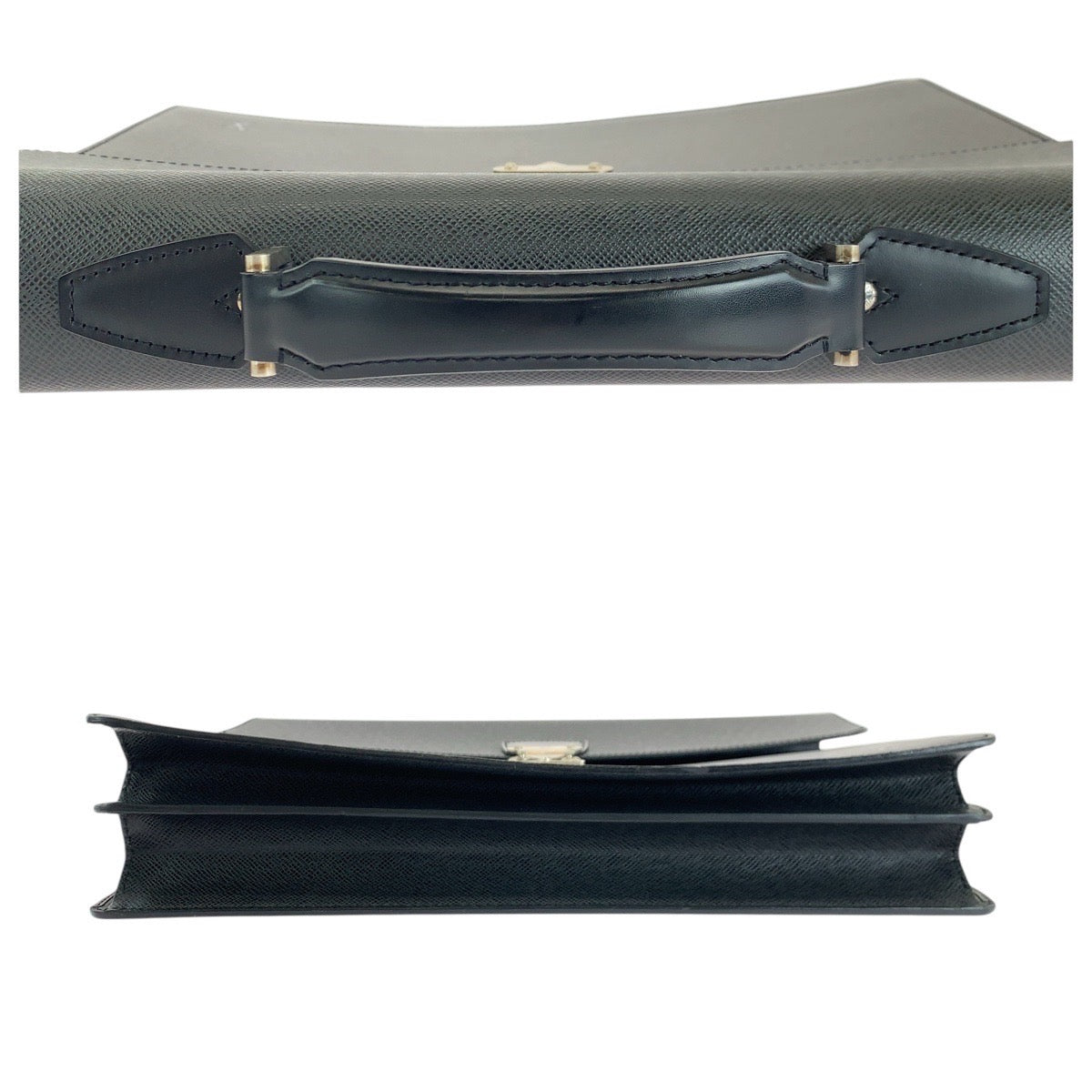 LOUIS VUITTON Business bag M30032 leather Ardoise Black SilverMetal Business bag briefcase Taiga Moscova mens Used