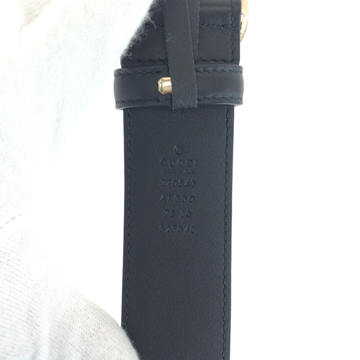 GUCCI belt 370543 leather black Interlocking 30