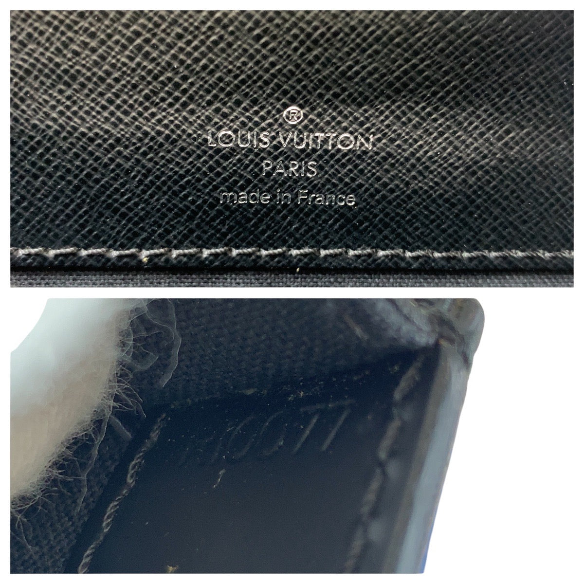 LOUIS VUITTON Business bag M31042 leather Black Ardoise SilverMetal Business bag briefcase Taiga Robusto 2 mens Used