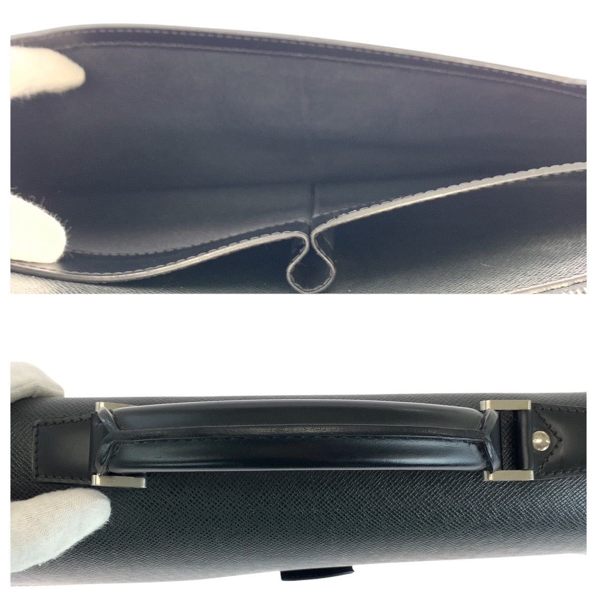 LOUIS VUITTON Business bag M31042 leather Black Ardoise SilverMetal Business bag briefcase Taiga Robusto 2 mens Used