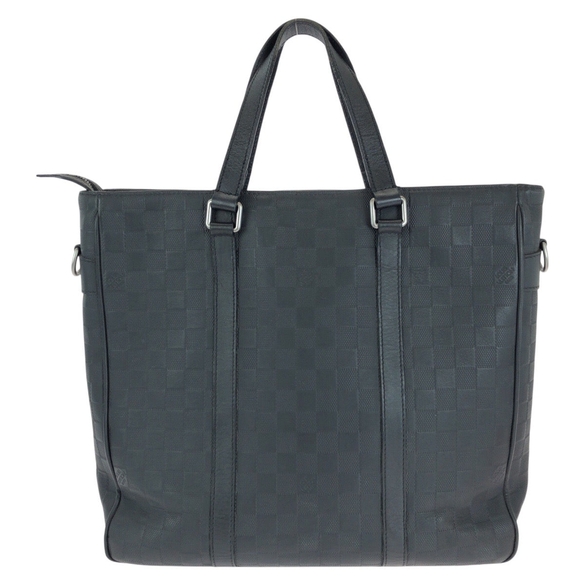 LOUIS VUITTON Business bag N41467 leather Black Gunmetal Business bag Tote Bag Damier Anfini Tadao PM mens Used
