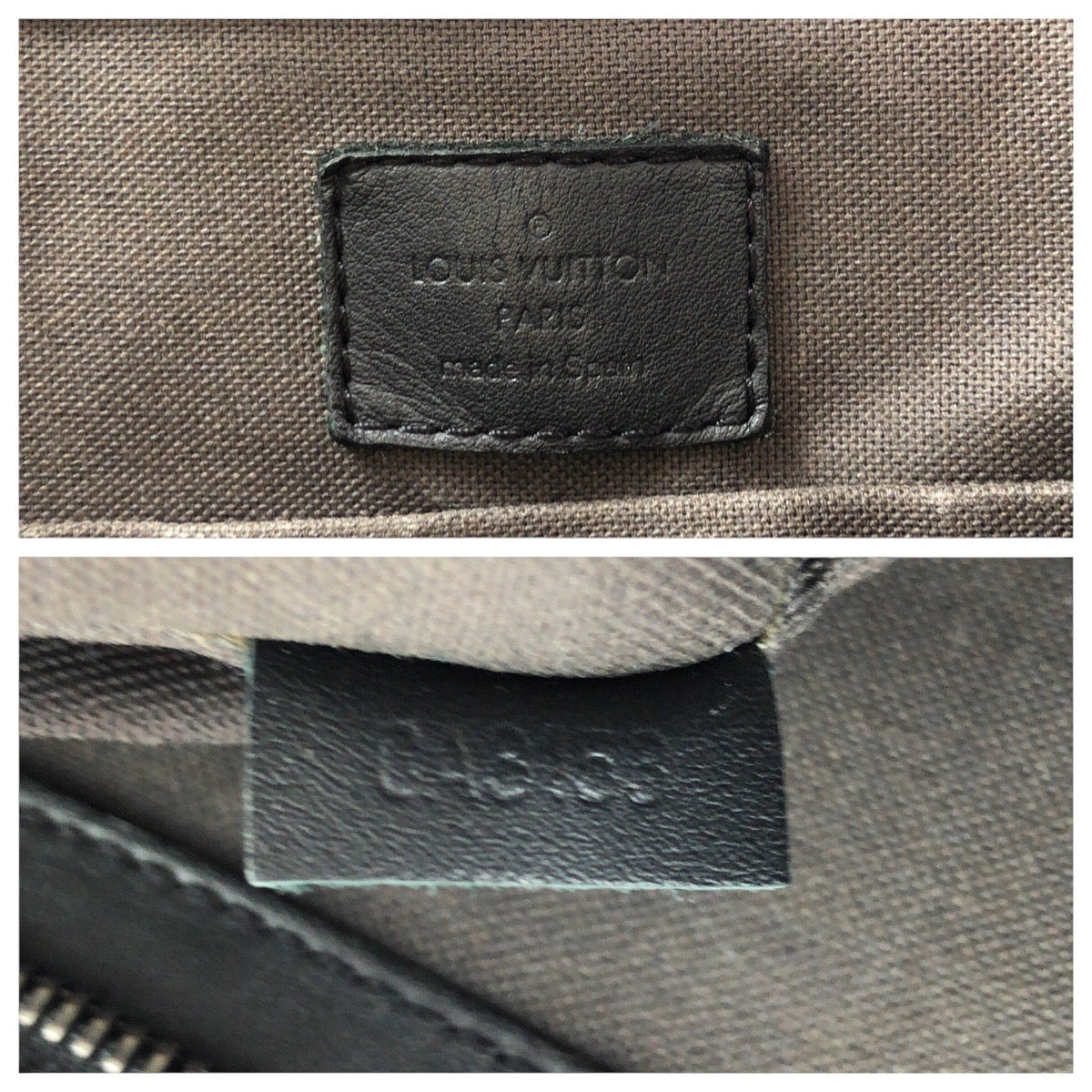 LOUIS VUITTON Business bag N41467 leather Black Gunmetal Business bag Tote Bag Damier Anfini Tadao PM mens Used
