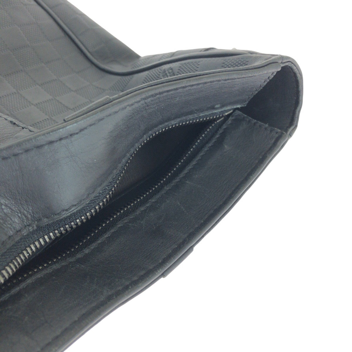 LOUIS VUITTON Business bag N41467 leather Black Gunmetal Business bag Tote Bag Damier Anfini Tadao PM mens Used