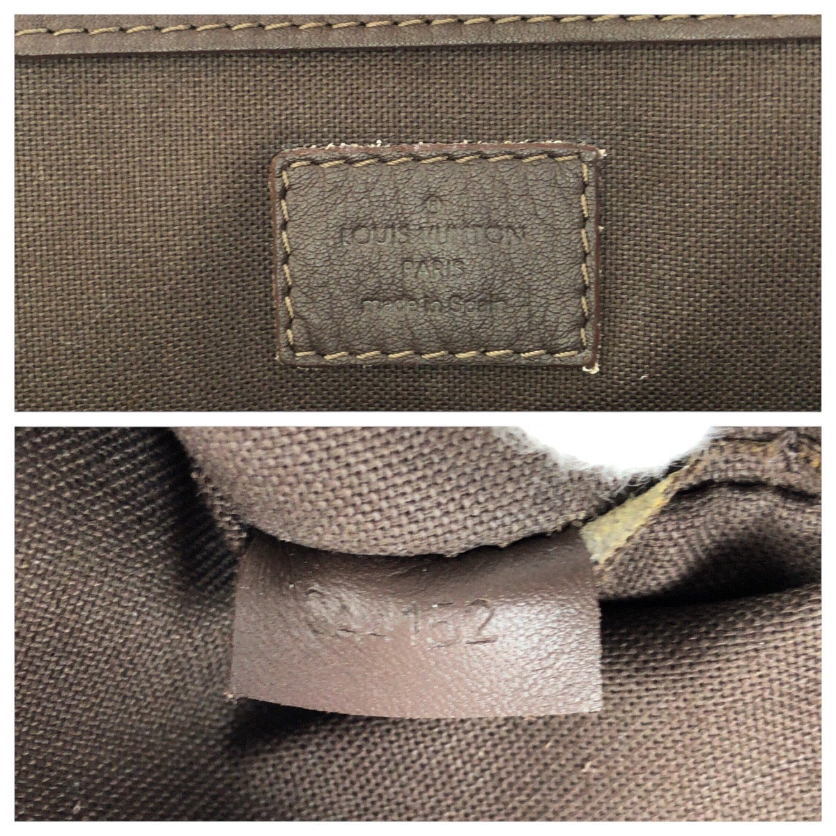 LOUIS VUITTON Business bag N41229 leather Meteor Brown Gunmetal Business Bag Tote Bag Shoulder Bag 2way Damier Anfini Neo Tadao mens Used