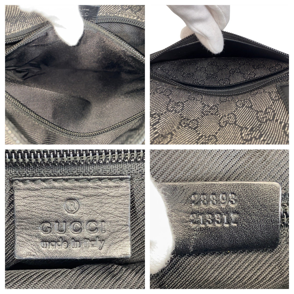 GUCCI Tote Bag 28893 GG canvas, leather Black black Tote Bag Shoulder Bag Women Used