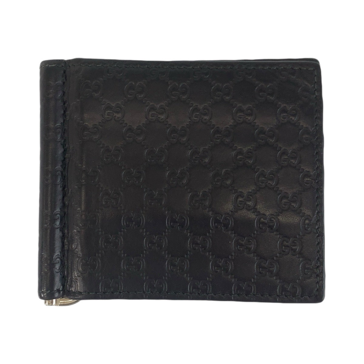 GUCCI Card Case 544478 leather black Card Case Money Clip Micro Guccisima mens Used