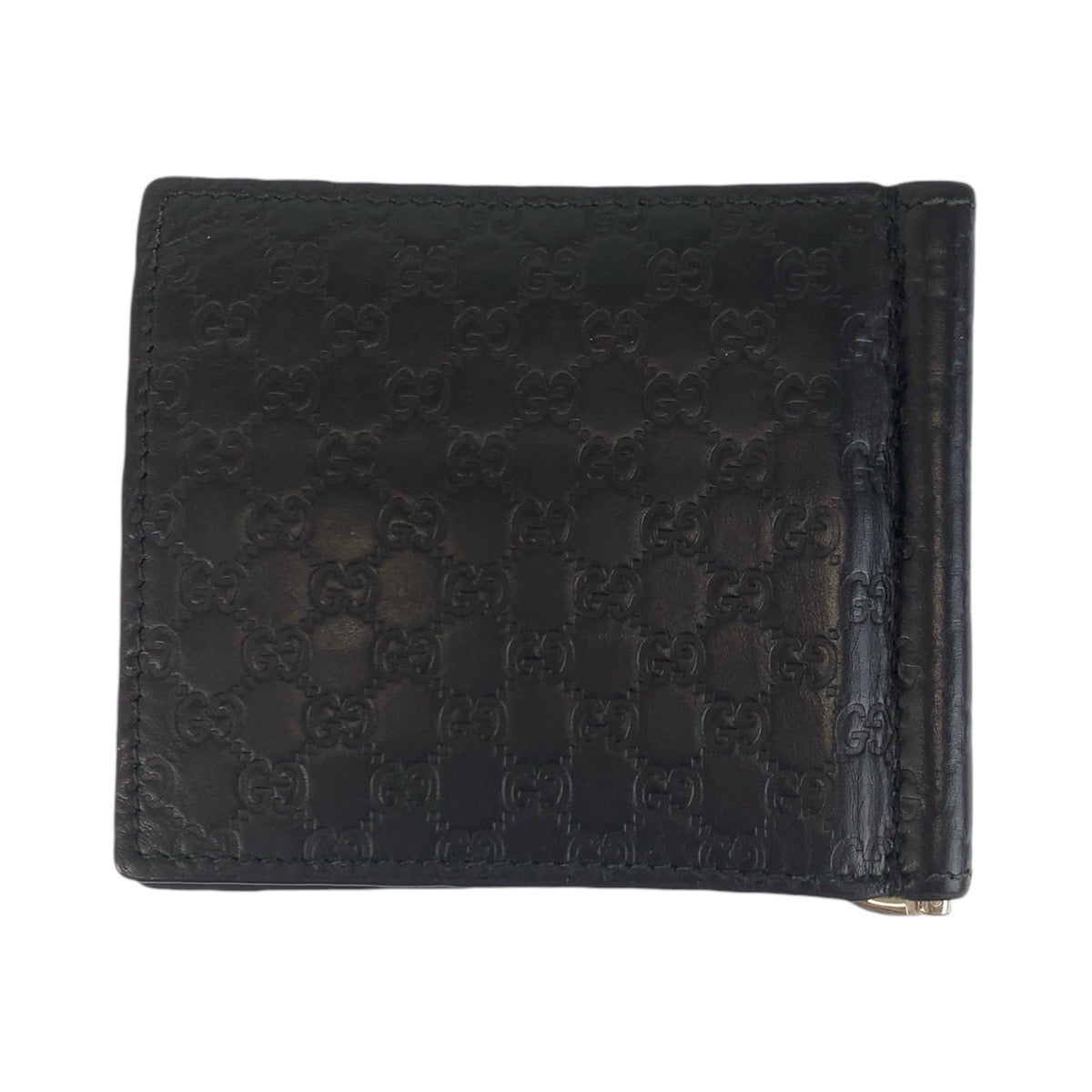 GUCCI Card Case 544478 leather black Card Case Money Clip Micro Guccisima mens Used