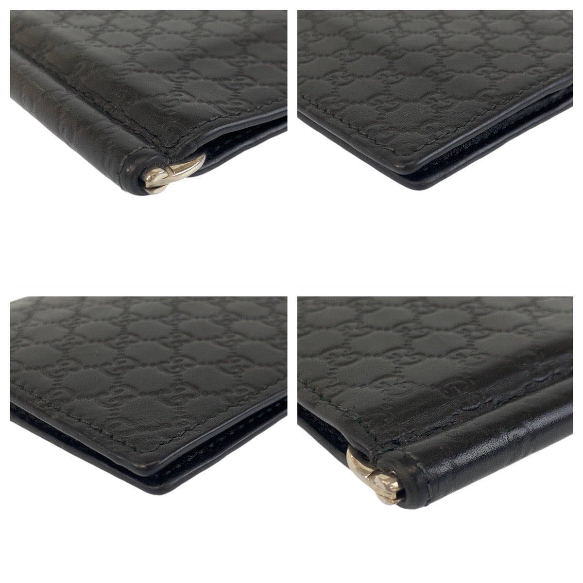 GUCCI Card Case 544478 leather black Card Case Money Clip Micro Guccisima mens Used