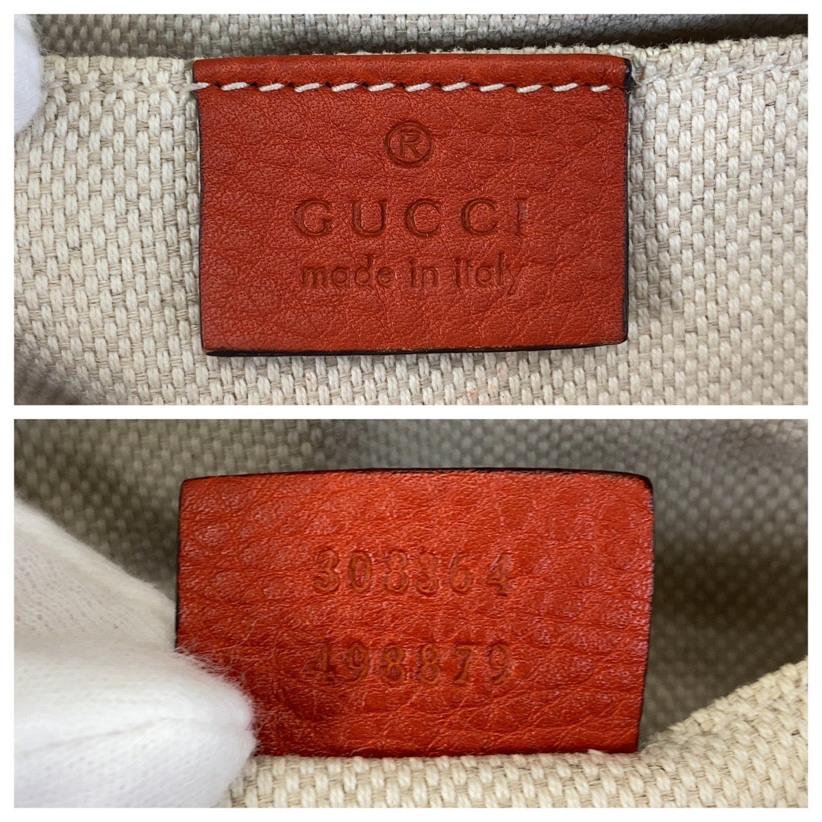 GUCCI Shoulder Bag 308364 leather Red Gold Metal Crossbody Shoulder Bag Pochette Soho Interlocking Women Used