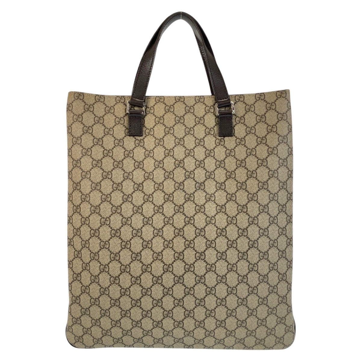 GUCCI Tote Bag 131258 GG Supreme canvas, leather Beige brown Tote Bag Women Used