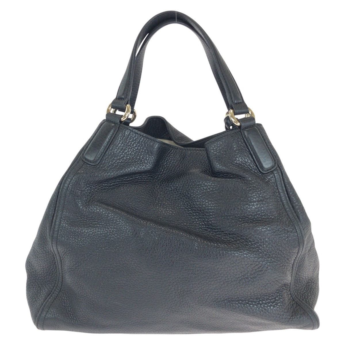GUCCI Tote Bag 282309 leather Black GoldMetal Tote Bag Shoulder Bag Interlocking Tassels Soho Women Used
