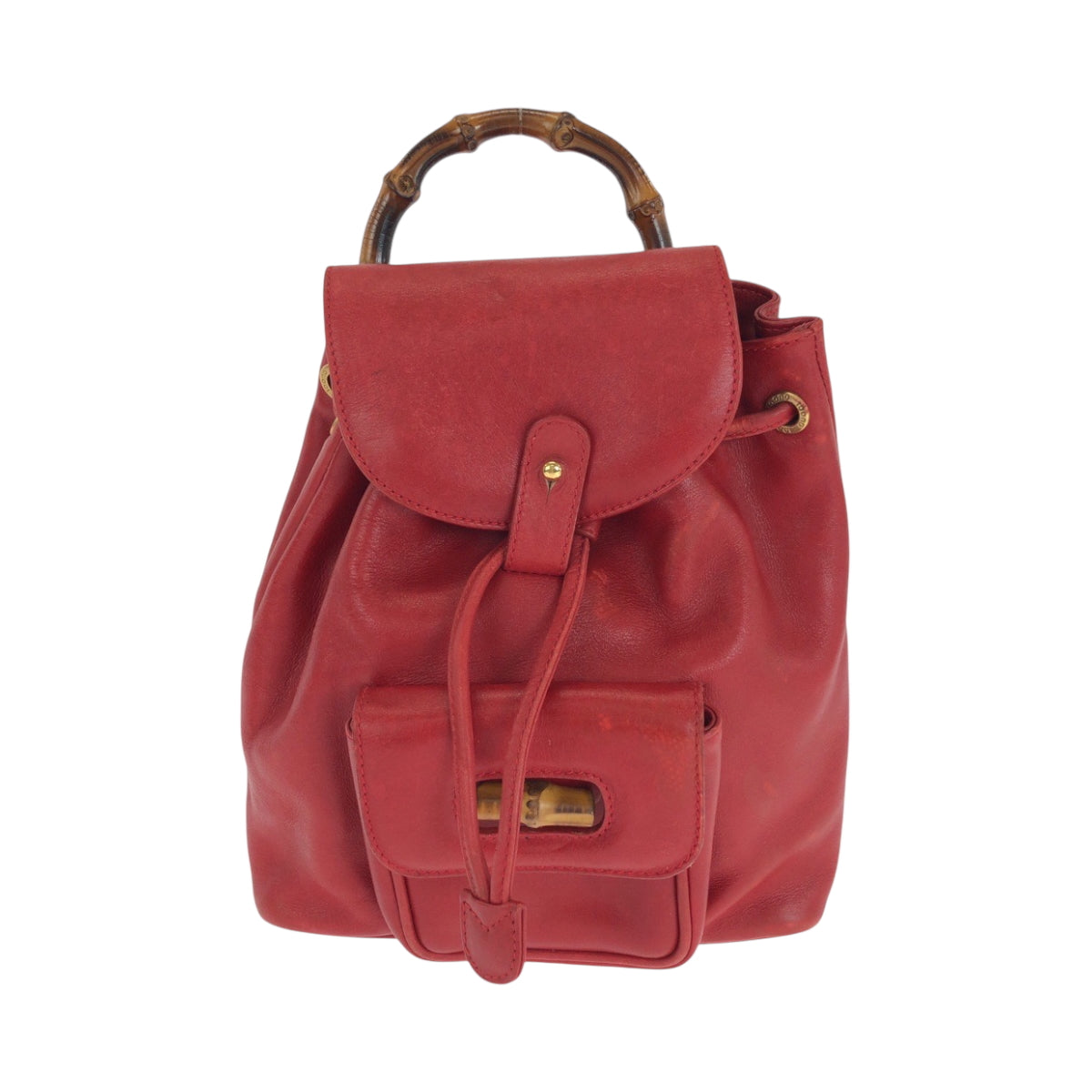 GUCCI Backpack 003 2058 0080 leather Red brown Backpack Backpack Bamboo Women Used