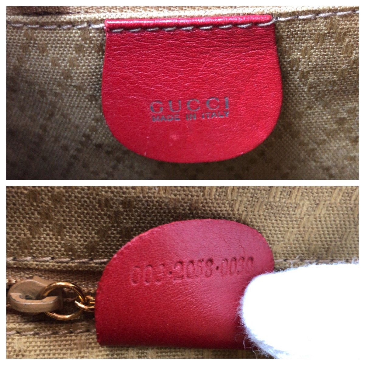 GUCCI Backpack 003 2058 0080 leather Red brown Backpack Backpack Bamboo Women Used