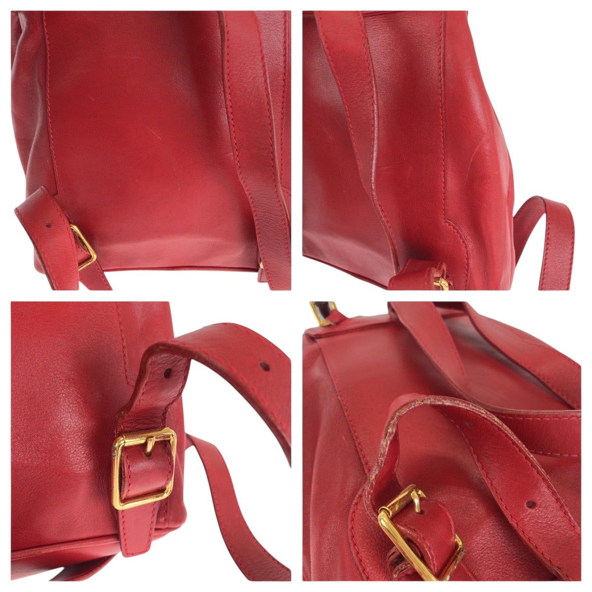 GUCCI Backpack 003 2058 0080 leather Red brown Backpack Backpack Bamboo Women Used