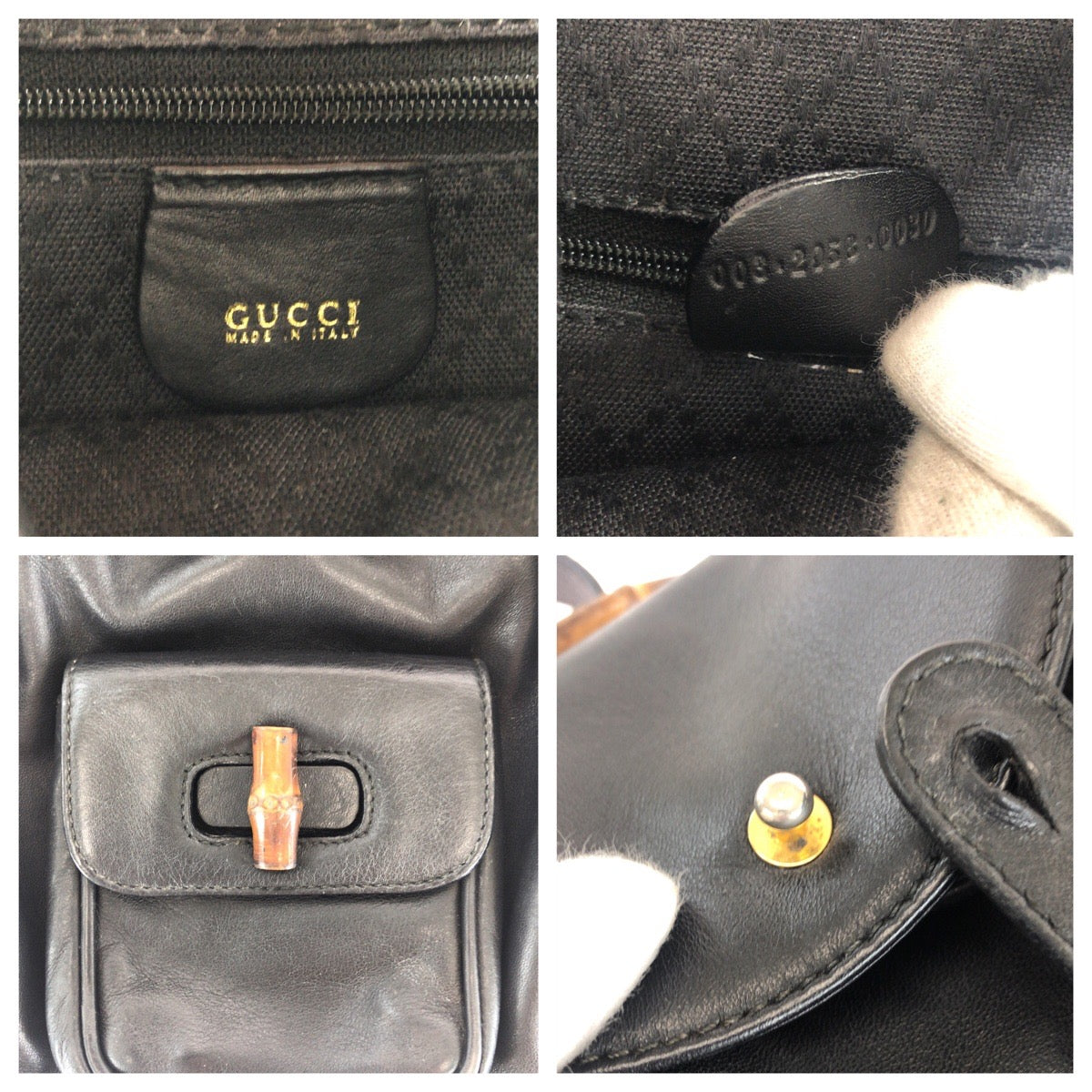 GUCCI Backpack 003 2058 0030 leather black Backpacks & Daypacks Backpacks Bamboo Women Used