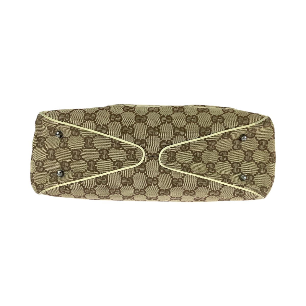 GUCCI Tote Bag 113019 GG canvas Brown Beige SilverMetal Tote Bag Shoulder Bag Women Used
