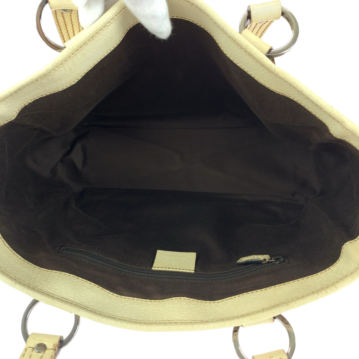 GUCCI Tote Bag 113019 GG canvas Brown Beige SilverMetal Tote Bag Shoulder Bag Women Used
