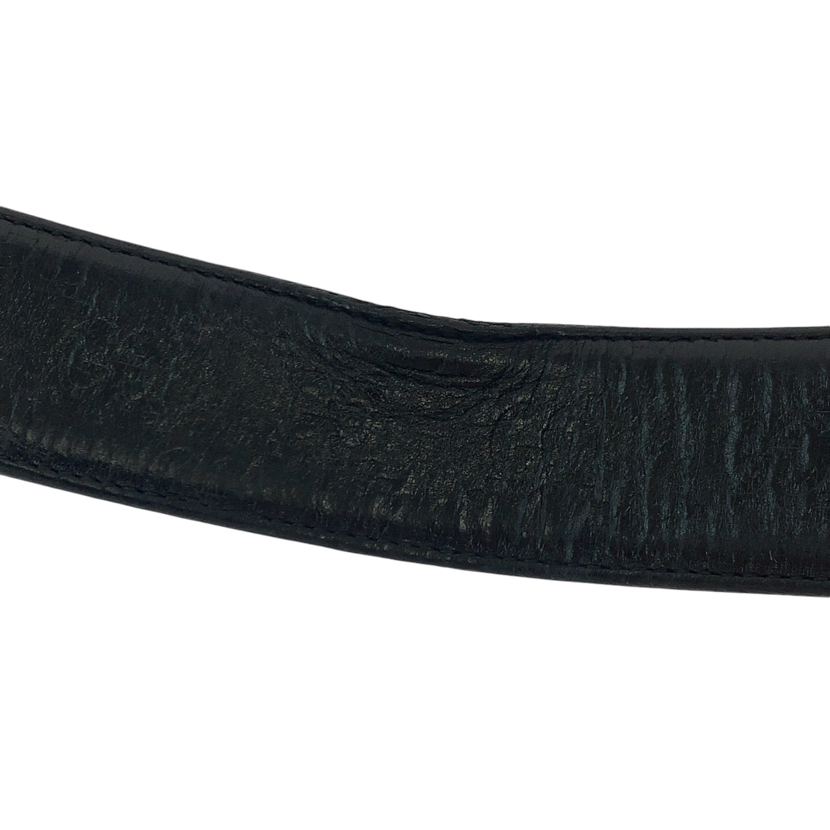 GUCCI belt 114984 leather black Belt buckle Gucci Shima interlocking mens 34 Used