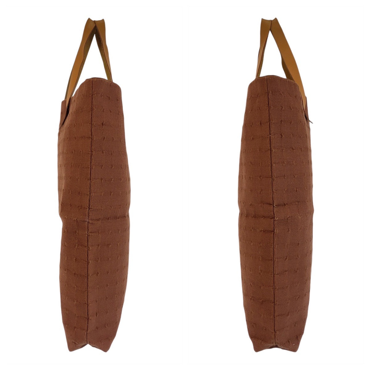 HERMES Tote Bag Canvas, Leather Brown Gold Metal Tote Bag Amedaba Women Used