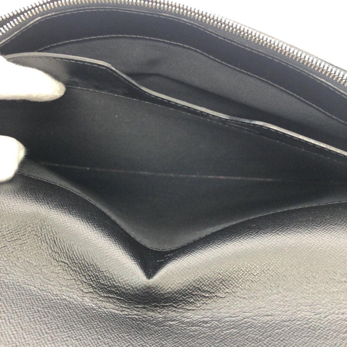 LOUIS VUITTON Business bag M31062 leather Ardoise Black SilverMetal Business bag briefcase Taiga Minuto mens Used