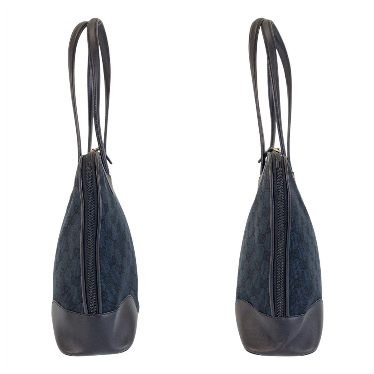 GUCCI Tote Bag 002 1122 GG canvas, leather Black GoldMetal Tote Bag Shoulder Bag Women Used