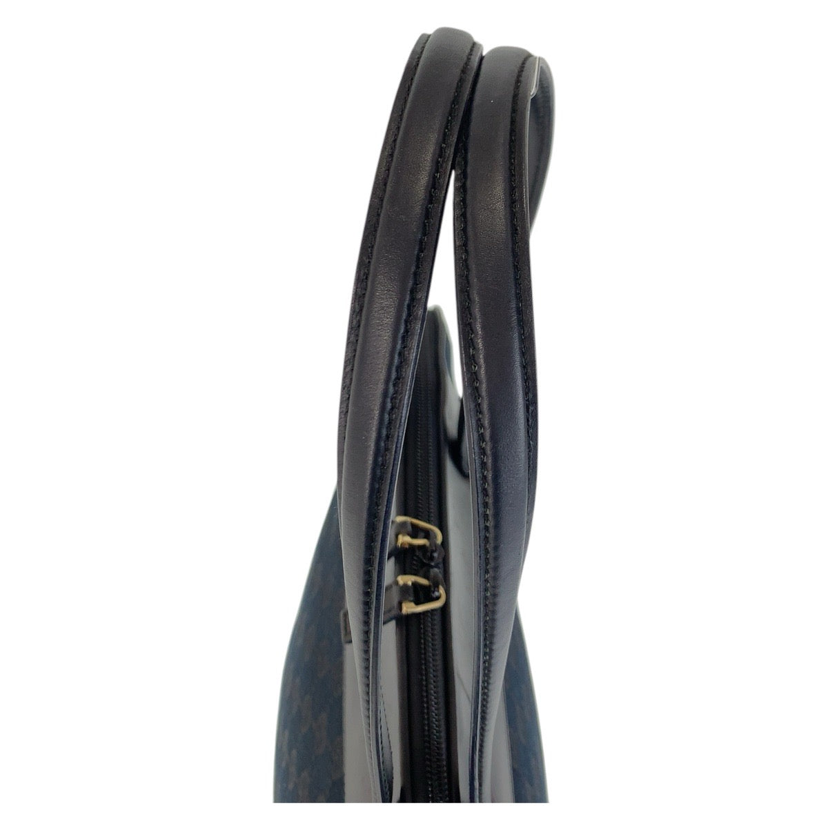 GUCCI Tote Bag 002 1122 GG canvas, leather Black GoldMetal Tote Bag Shoulder Bag Women Used
