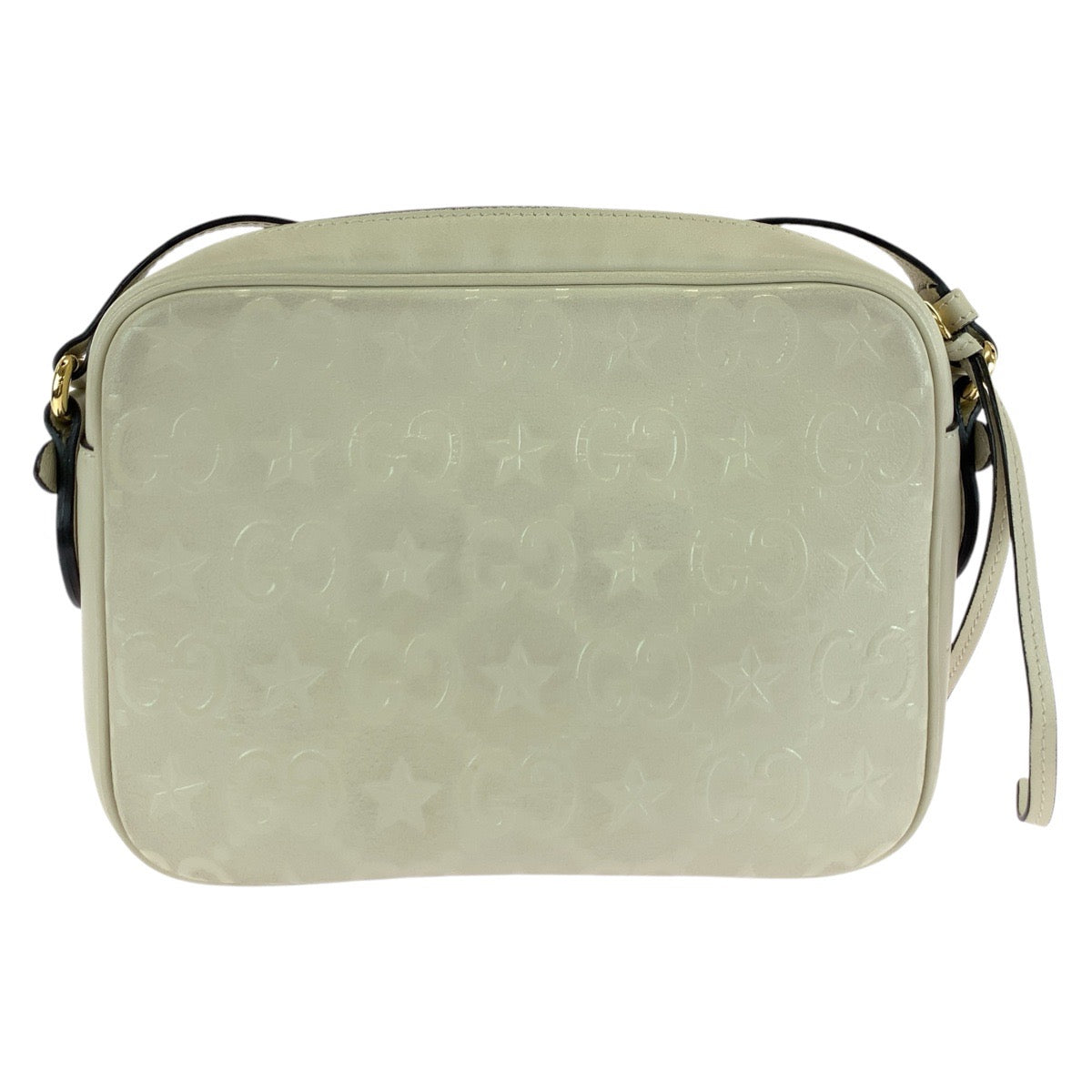 GUCCI Shoulder Bag 675776 leather White Cream Gold Metal Shoulder Bag Camera bag GG star Women Used