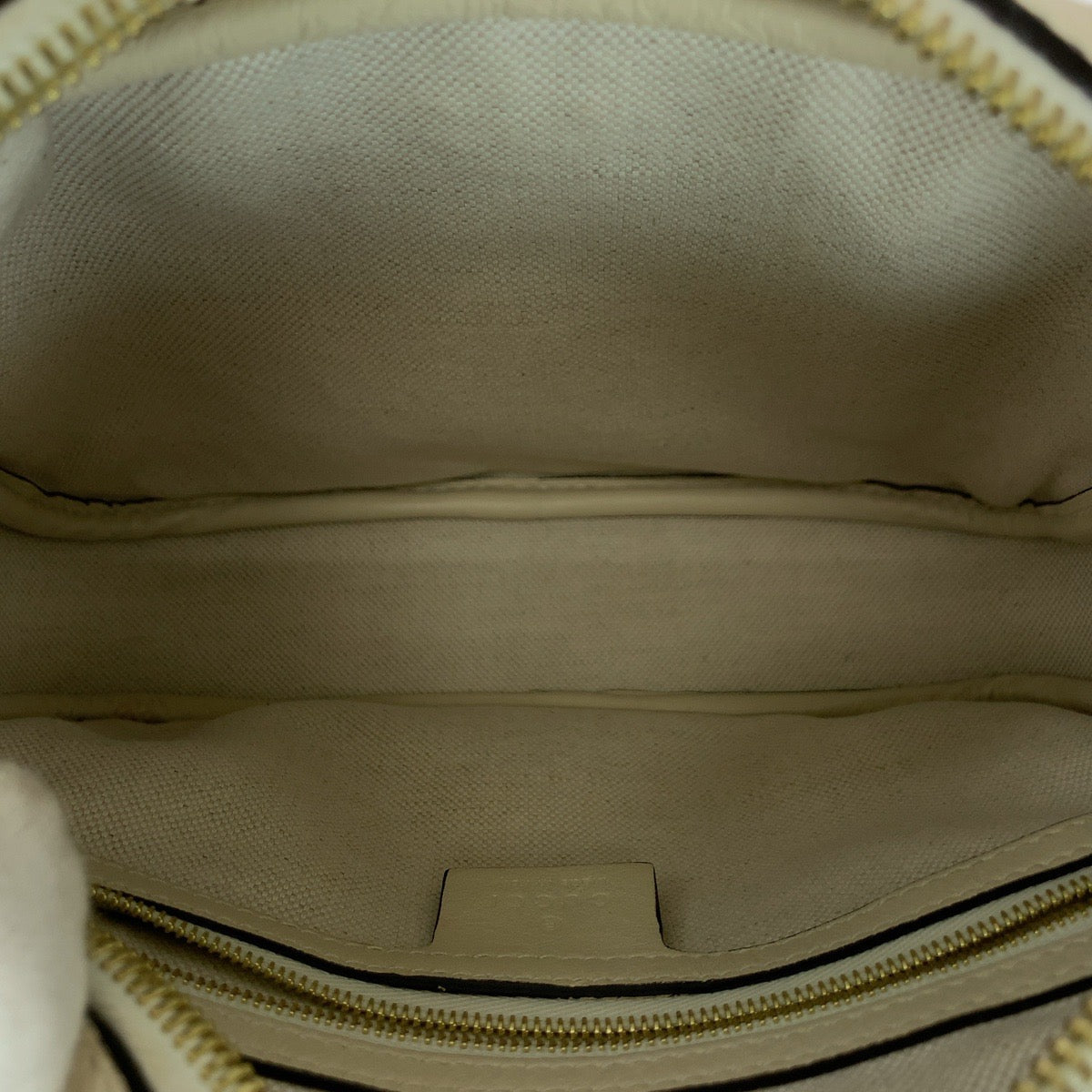 GUCCI Shoulder Bag 675776 leather White Cream Gold Metal Shoulder Bag Camera bag GG star Women Used