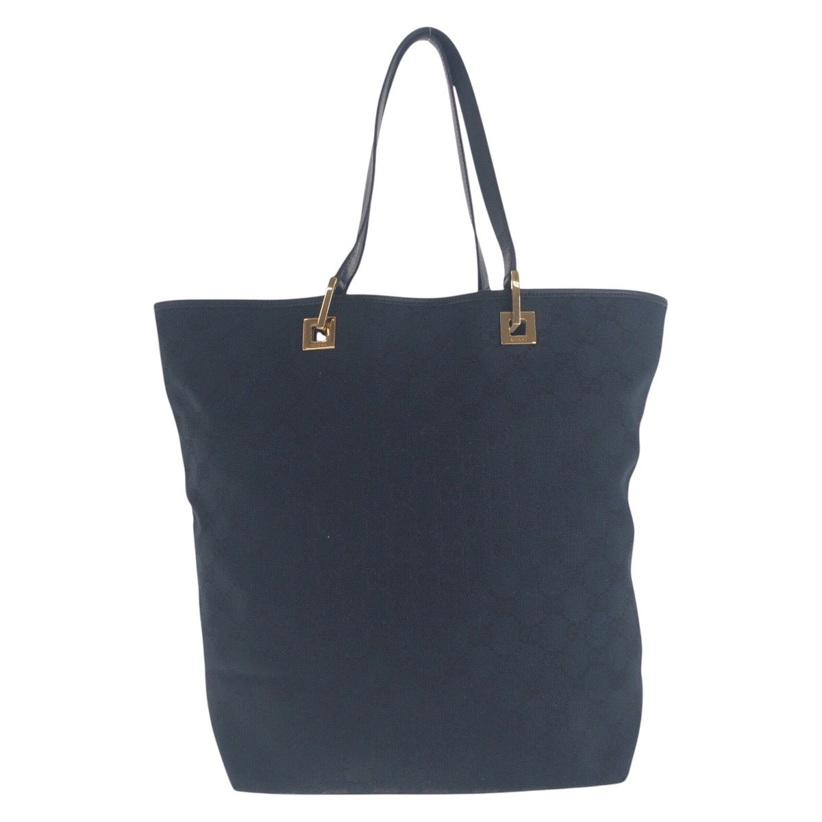 GUCCI Tote Bag 002 1098 GG canvas Black GoldMetal Tote Bag Shoulder Bag Women Used