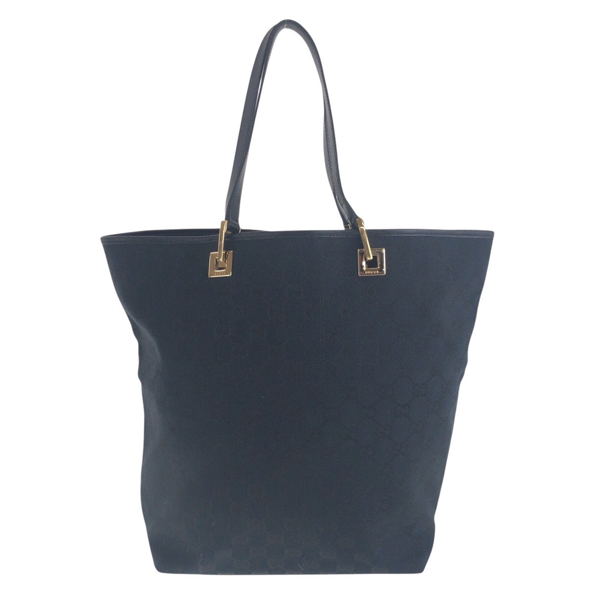 GUCCI Tote Bag 002 1098 GG canvas Black GoldMetal Tote Bag Shoulder Bag Women Used