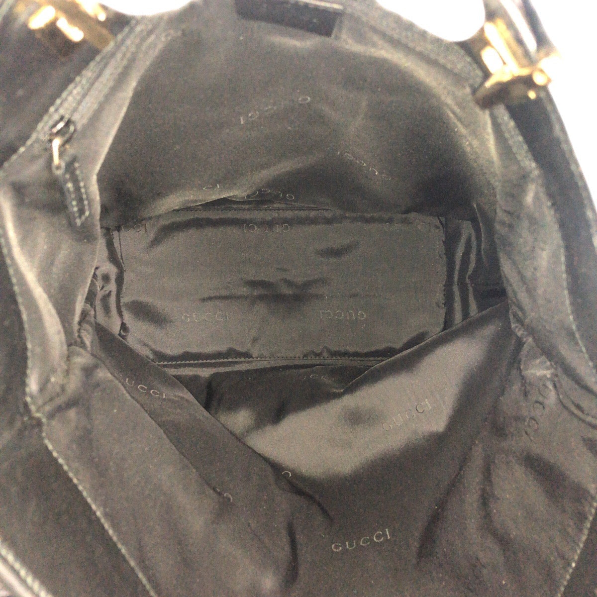 GUCCI Tote Bag 002 1098 GG canvas Black GoldMetal Tote Bag Shoulder Bag Women Used