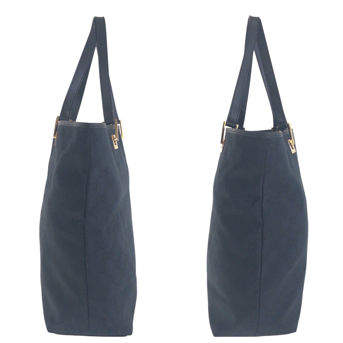 GUCCI Tote Bag 002 1098 GG canvas Black GoldMetal Tote Bag Shoulder Bag Women Used